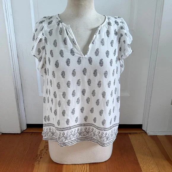 Lucky Brand White Boho Top Medium - Picture 1 of 5